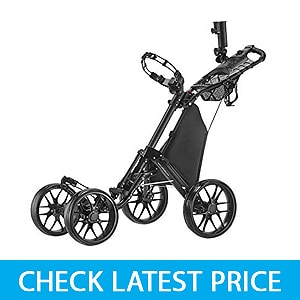 CaddyTek One-Click Folding 4 Wheel Version 3 Golf Push Cart